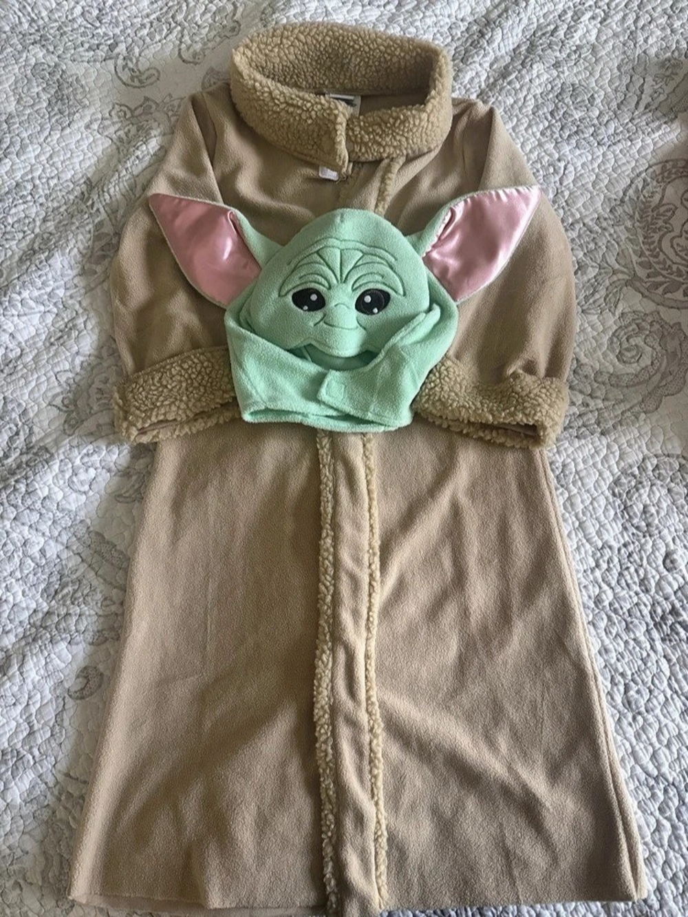 Star Wars Grogu Baby Yoda Hooded Fleece Robe Brown & Green